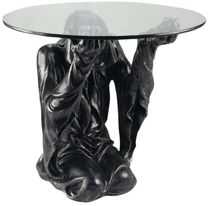 Grim Reaper Table With Glass Top - Click Image to Close